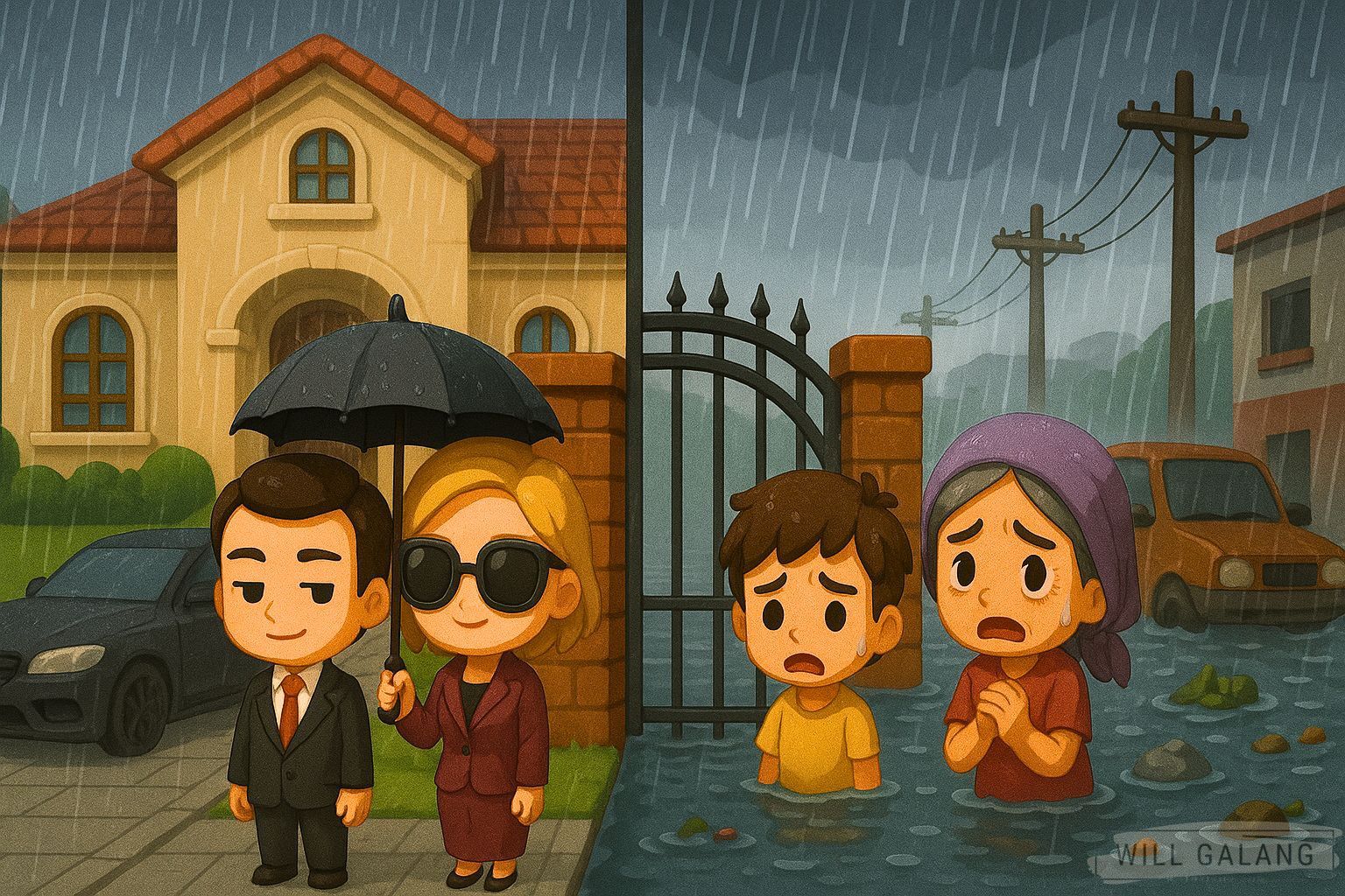 The only thing floodwaters can’t breach in Metro Manila? Gated privilege.